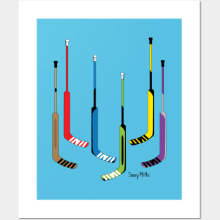 Hockey Goalie Sticks Colorful Posters and Art